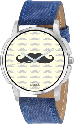 

Excel Denim Strap Elegant Mustache Dial Watch For Mens & Boys Watch - For Men