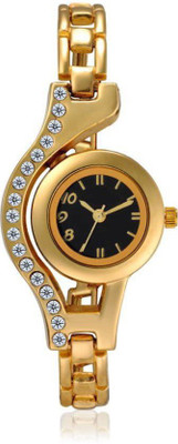 

Varni Retail Black Dial Fancy Diamond Golden Chain Girls Wrist Watch For Women Watch - For Women
