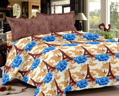 

Shivaay Fashion 200 TC Cotton Double Printed Bedsheet(Pack of 1, Multicolor)