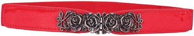

Sri Men & Women Blue Genuine Leather Belt, Red