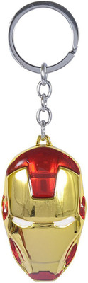 One Point Collections Keychain Keyring Iron Man Face Shining Pendant Key Chains Key ring Locking Key Chain(Silver, Gold)