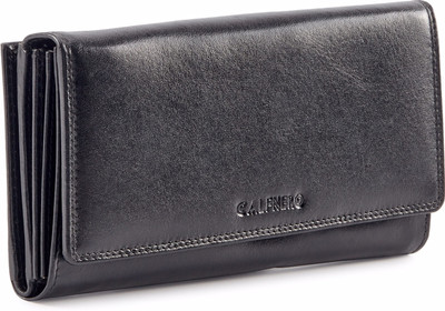 

Calfnero Women Formal Black Genuine Leather Wallet(10 Card Slots)
