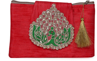 

SUVASANA Party Multicolor, Silver Clutch