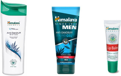 

Himalaya Anti Dandruff Shampoo, Men Anti-Dandruff Styling Gel, Lip Balm(Set of 3)