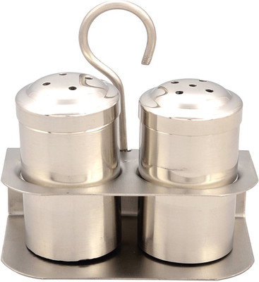 Nika Salt & Pepper Stand - 50 ml Steel Utility Box(Silver)