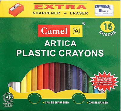 

Camlin Plastic Crayons 16 shades(Set of 2, Multicolor)