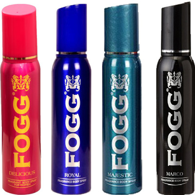 

Fogg ROYAL DEODORANT 120 ML+MARCO DEODORANT 120 ML+MAJESTIC DEODORANT 120 ML+DELICIOUS DEODORANT 120 ML Deodorant Spray - For Men & Women(120 ml, Pack of 4)