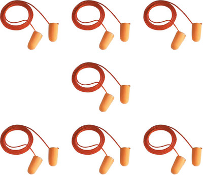 

Vezual 3M 1110 Disposable Noise Reduction Corded ( Pack of 7 ) Ear Plug & Nose Clip(Orange)