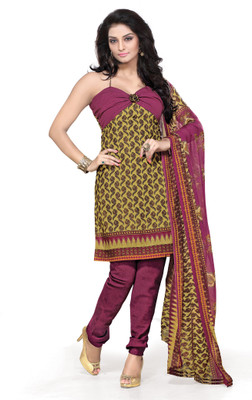 

The Four Hundred Cotton Polyester Blend Printed Semi-stitched Salwar Suit Dupatta Material, Green