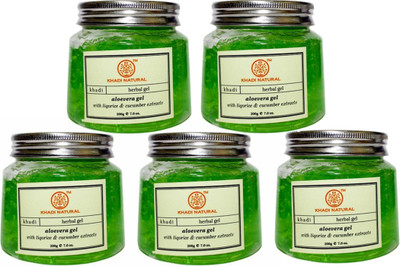 

Khadi Natural ALOEVERA GEL GREEN PACK OF 5(1000 g)