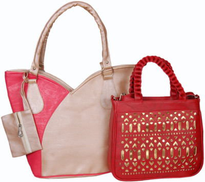 

3NG Shoulder Bag(Red, Pink), Pink;red