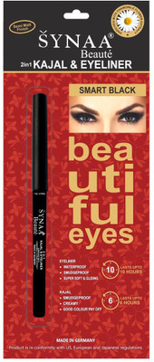 

Synaa 2in1 Kajal & Eyeliner (Smart Black)(Black, 0.35 g)