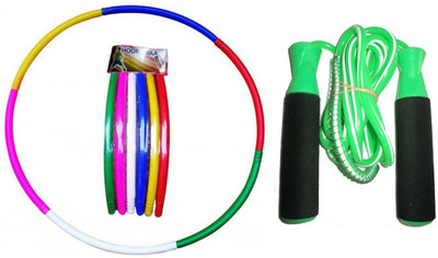 

YUKI Fat Burner Hoopa Hula Ring and Bearing Green Color Skipping Rope Gym & Fitness Kit