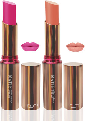 

FEMINA09 velvet matte blam Enriched Vitamin E lipstic d pink skin brown makeup lady fashion collection combo set of 2(d pink, skin brown, 10 g)