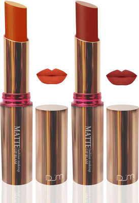 

seven seas velvet matte Enriched Vitamin E lipstic orange brown makeup colletion combo set of 2(orange, brown, 10 g)