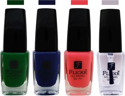 

Flickr EXTRA SHINE and SPEED DRY Nail Polish Green,Blue,Baby Pink,Top Coat(Pack of 4)