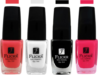 

Flickr EXTRA SHINE and SPEED DRY Nail Polish Baby Pink,White,Black,Bright Pink(Pack of 4)