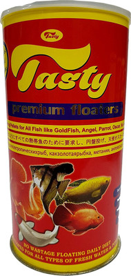 

Tasty Premium Floaters (1000ml) | Floating Pellets For All Fishes Like GoldFish | Angel | Parrot | Oscar | Koi | 1000 ml Dry Fish Food