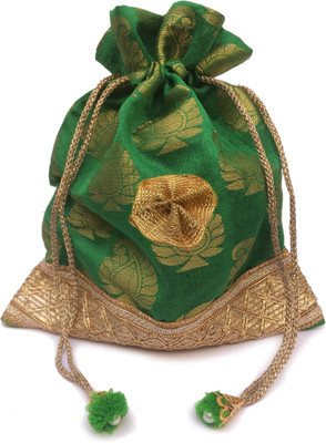 Shubh Shagun Ethnic handbag Pouch Potli(Green) available at flipkart for Rs.109