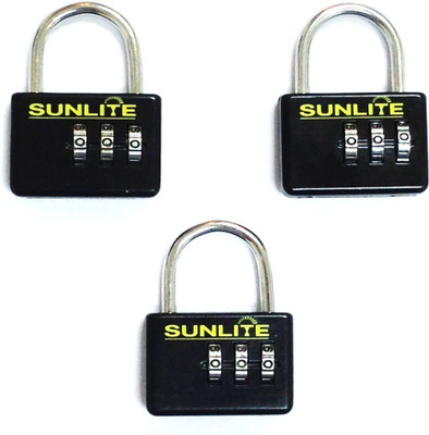 

Sunlite 3-Digit Combo Lock - Black with Lock Chain Safety Lock(Black)