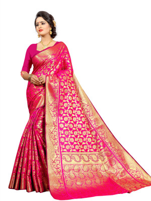 jayant creation Self Design Kanjivaram Silk Blend Saree(Multicolor)