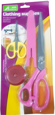 

Amazing 3 pcs set of Tailoring cloth cutting scissors with thread cutting scissors and Inch tape Scissors(Set of 2, Multicolor)