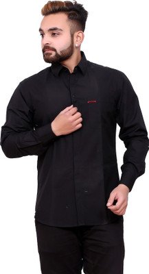 Sunday Casual Men Solid Casual Black Shirt
