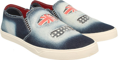 

Pexlo Men's Flat Casual Slip On Sneakers For Men(Multicolor, Blue