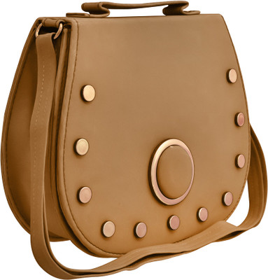 

TAP FASHION Women Casual Beige PU Sling Bag