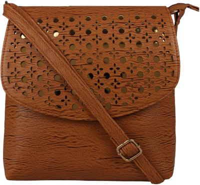 

LI LEANE Women Casual Brown Leatherette Sling Bag
