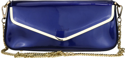 ZEVORA Women Evening/Party Blue PU Sling Bag
