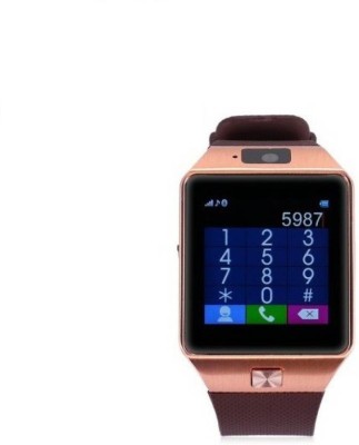 

Bluebells India ™DZ-09 Mobile With GSM SIM Card & Camera Bluetooth Gold Multicolor Smartwatch(Silver Strap Regular)