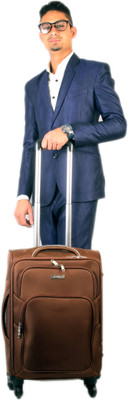 

Vision four wheel trolley Expandable Cabin Luggage -  inch(Brown