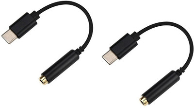 

BB4 SET OF 2 Type-C to 3.5mm Female Jack Earphone USB Adapter(Black)