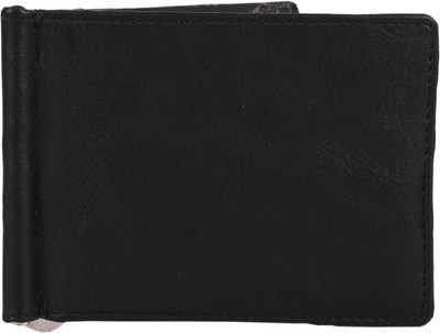 

Pocket bazar Men Black Genuine Leather Money Clip(6 Card Slots)