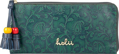 

Holii Women Casual Green Genuine Leather Wallet(4 Card Slots)