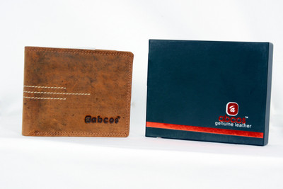 

ABCOS Men Tan Genuine Leather Wallet(19 Card Slots)