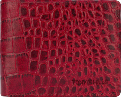 

Tony Hills Men Red Genuine Leather Wallet(6 Card Slots)