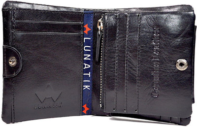 

LUNATIK Boys Black Genuine Leather Wallet(12 Card Slots)