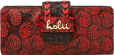 

Holii Women Red Genuine Leather Wallet(4 Card Slots)