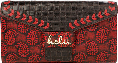 

Holii Women Red Genuine Leather Wallet(16 Card Slots)