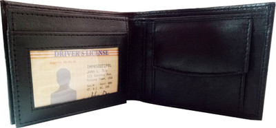 

SL COLLECTIONS Men Black Genuine Leather Wallet(8 Card Slots)