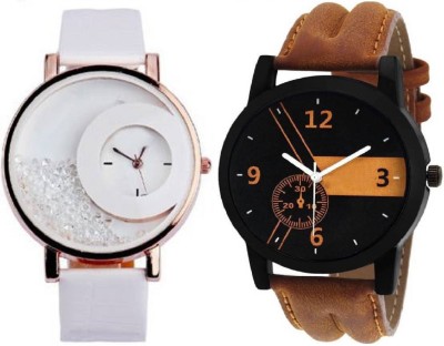 

MAPA STYLE Attractive Stylish White Mxre & Lorem Genium Brown Leather Strap 2 Combo Girls & Boys Analog Watch MPSTYLE 091 Hybrid Watch - For Men & Women