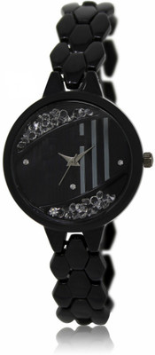 

victance new arrival lem 221 stylist black color diamond filled dial and metal belt casual, party watch for girls and women Watch - For Women