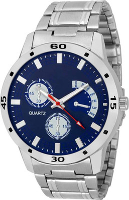 

skmi KK-703 Chronograph Pattern BLUE DAIL Stainless Still Strap Watch Watch - For Men