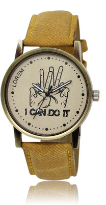 

SRK ENTERPRISE Men Watch With I CAN DO IT Printed Dial-Beige Color Belt LR 030 Watch - For Men