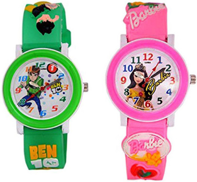 

bright arts NEW GENERATION ANALOG GREEN BEN 10 AND PINK BARBIE WATCH FOR ( KIDS ) GOOD GIFT FOR KIDS ( BOYS AND GIRLS ) Watch - For Boys & Girls