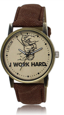 

SRK ENTERPRISE Men Watch With I WORK HARD Printed Dial-Brown Belt LR 029 Watch - For Men