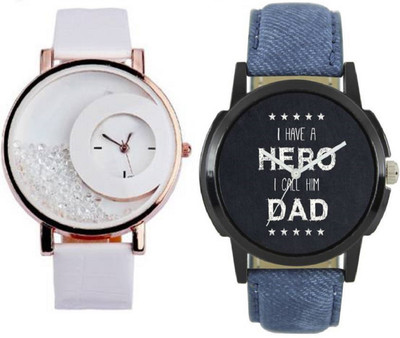 

MAPA STYLE Attractive Stylish White Mxre & Lorem Genium Blue Leather Strap 2 Combo Girls & Boys Analog Watch MPSTYLE 092 Hybrid Watch - For Men & Women