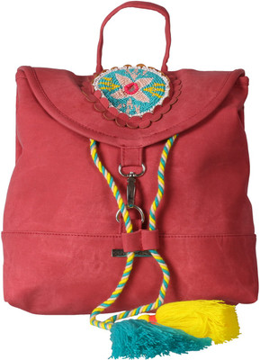 Bend The Trend Pink Beaded Bag Pack Backpack(Pink, 21 inch)